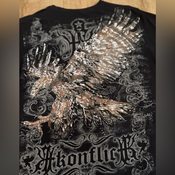 Y2K Konflic Black/Golden Eagle Tee - Picture 4 of 6